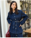 Denim belted premium set  