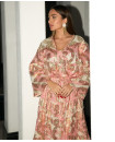 Floral and shiny kaftan