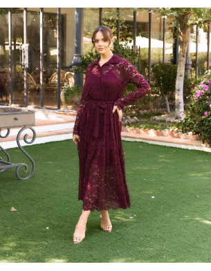 Dolce lace burgundy dress