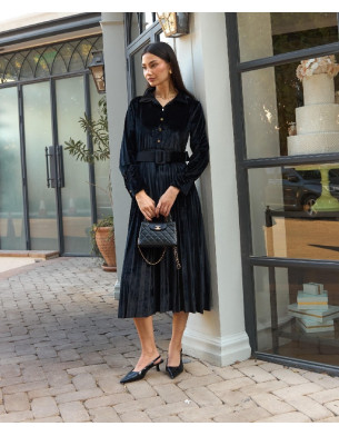 Blue velvet dress