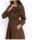 Tailored brown belted dress