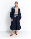 Denim blue Jacket and skirt set 