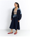 Denim blue Jacket and skirt set 